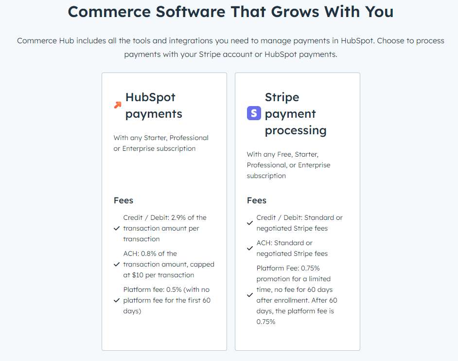 HubSpot Commerce Hub 工具